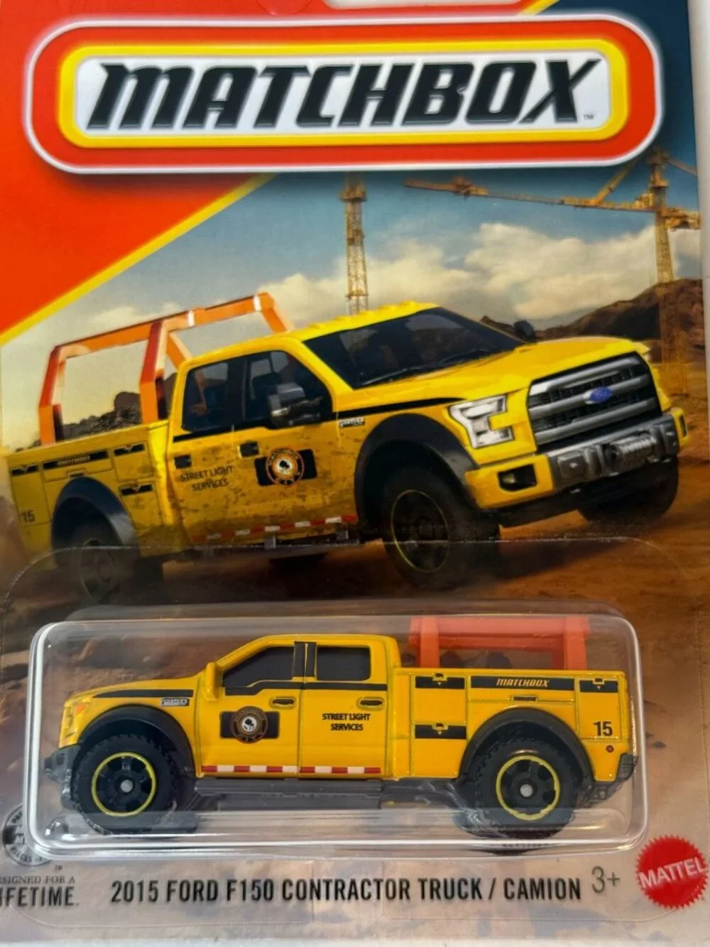 Matchbox 2015 Ford F150 Contractor Truck Yellow 18/125